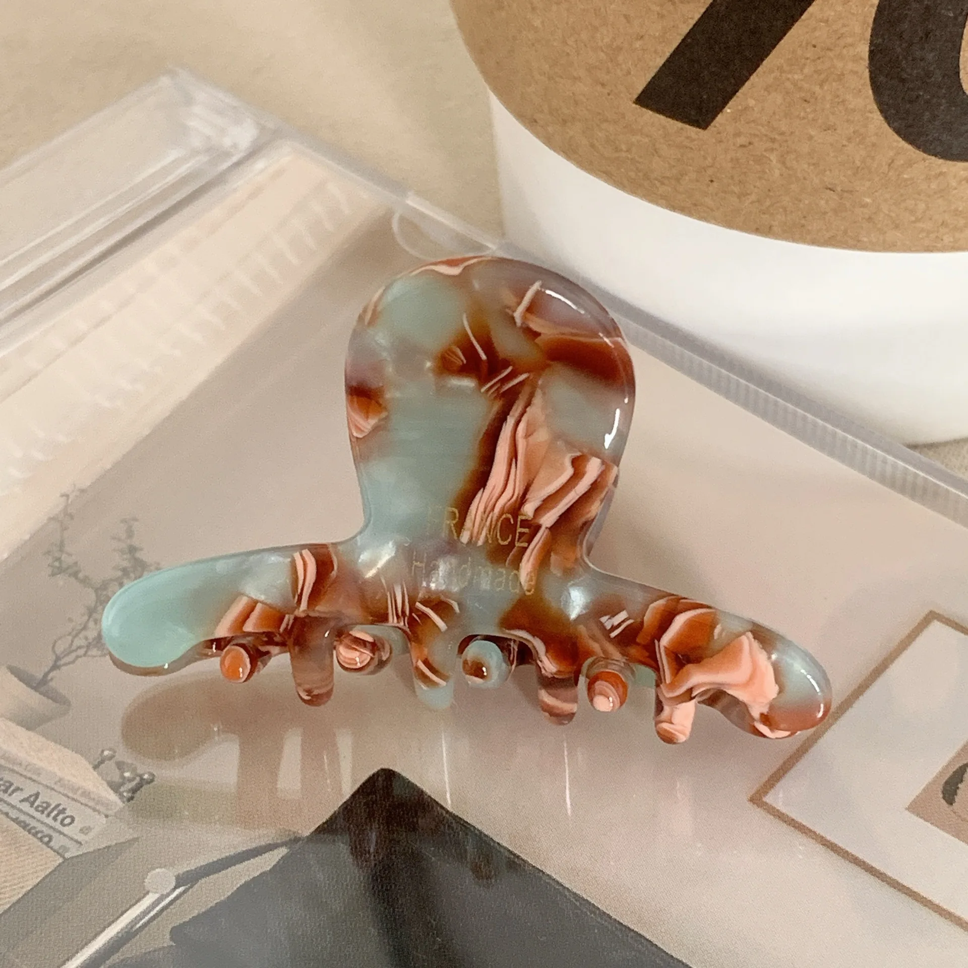 1PC Essigsäure Kleine Halteklammer Halbe Krawatte Haar Hai Clip Kinder Hinterkopf Platte Haarspange Haarvolumen Weniger Haar Ca – Detail 5