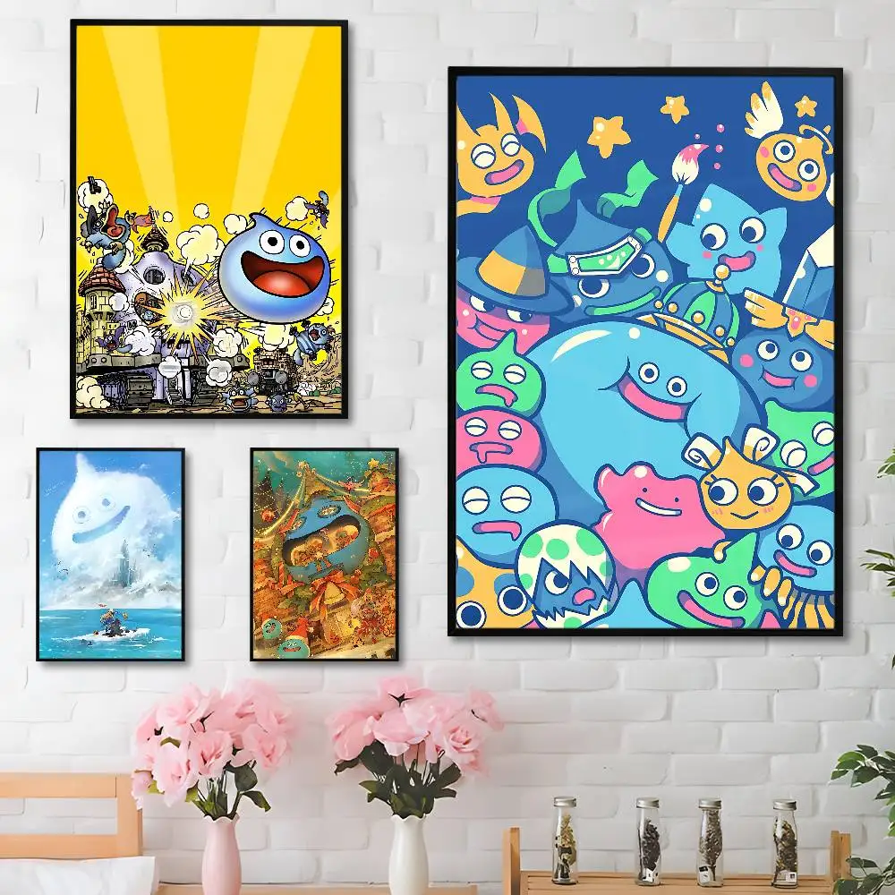 

D-Dragon Q-Quest Slime Game Poster HD Art Sticky Wall Waterproof Home Living Room Bedroom Bar Aesthetic Decoration