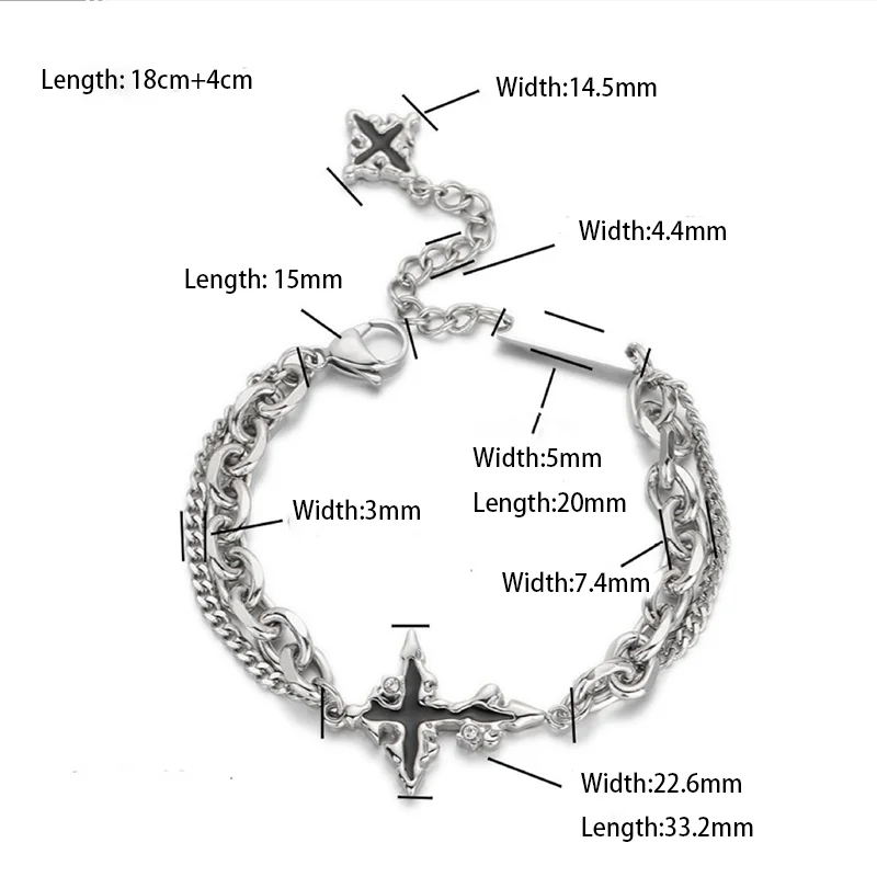 Hot Sales Dark Cross Necklace Men Fashion Punk Style Titanium Steel Not Fading Womens High-end Bracelet Jewels set Accessories