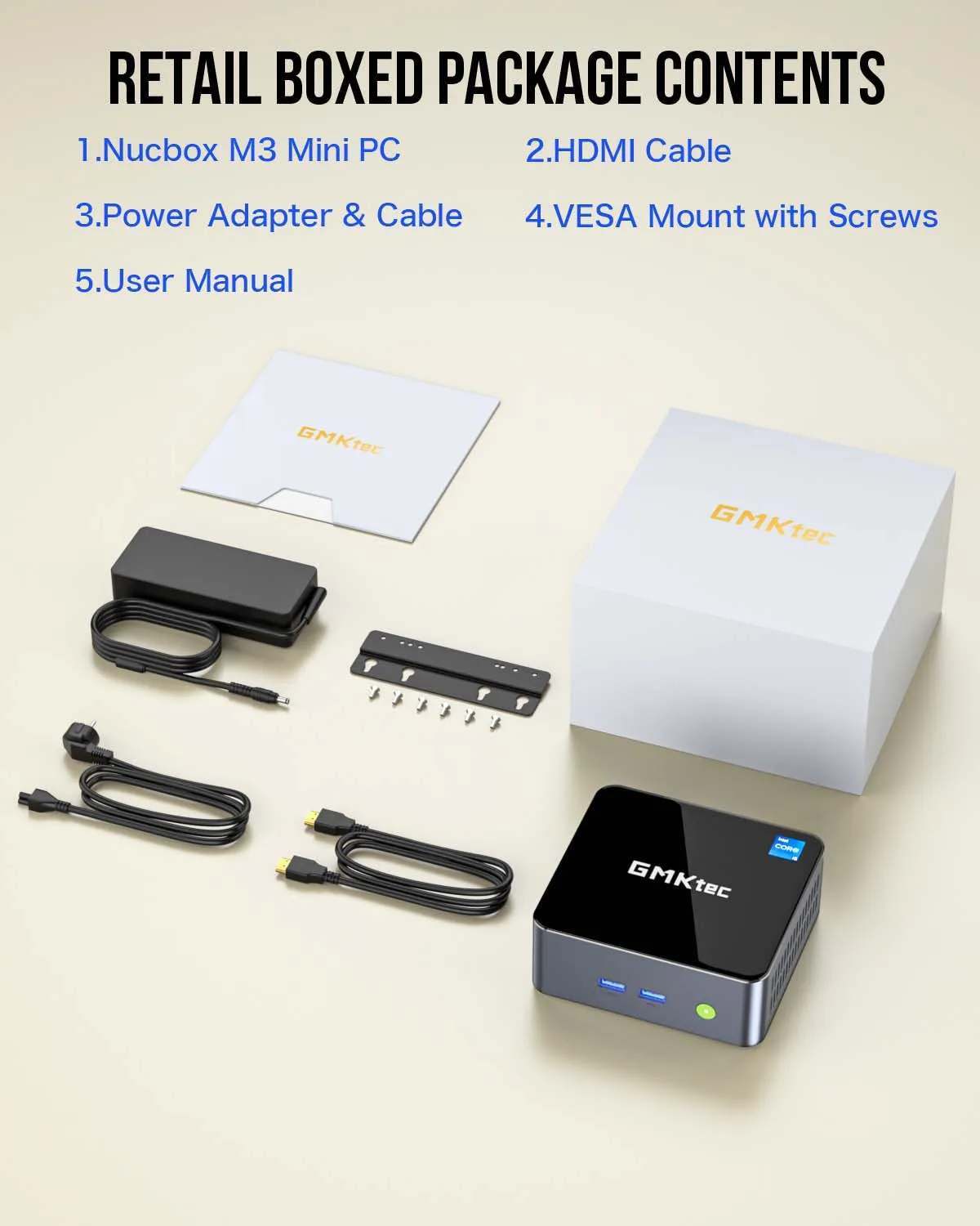 GMKtec M3 كمبيوتر صغير Intel i5 12450H DDR4 3200Mhz Wifi6 BT5.2 Windows 11 Pro مروحة مزدوجة عرض ثلاثي مكتب سطح المكتب ألعاب الكمبيوتر #6