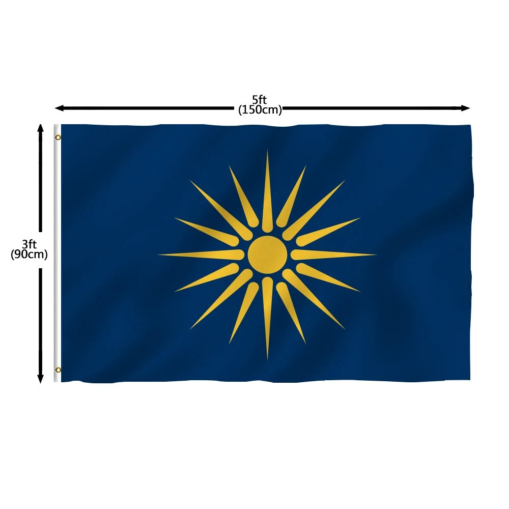 Flagnshow 100% Polyester Greek region of Macedonia Flags