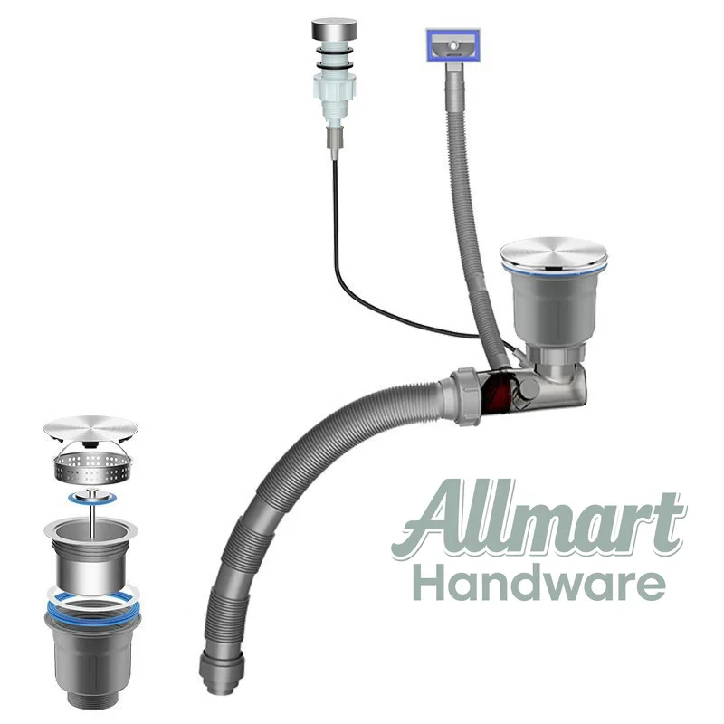 

Сливная труба для кухонной мойки, одноканальная труба с защитой от запаха и засоров, полный комплект универсальной сливной трубы с консольным управлением.