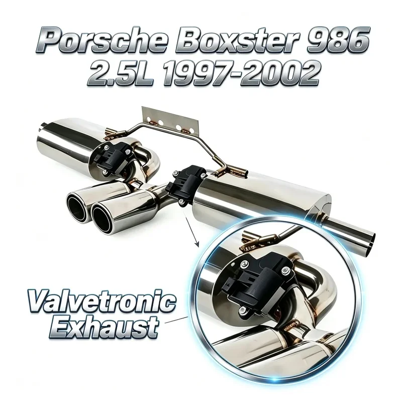 Custom Exhaust Pipes Muffler for Porsche Boxster 986 2.5L 1997-2002 SS304Valvetronic Exhaust Catback Direct Bolt-On Installation