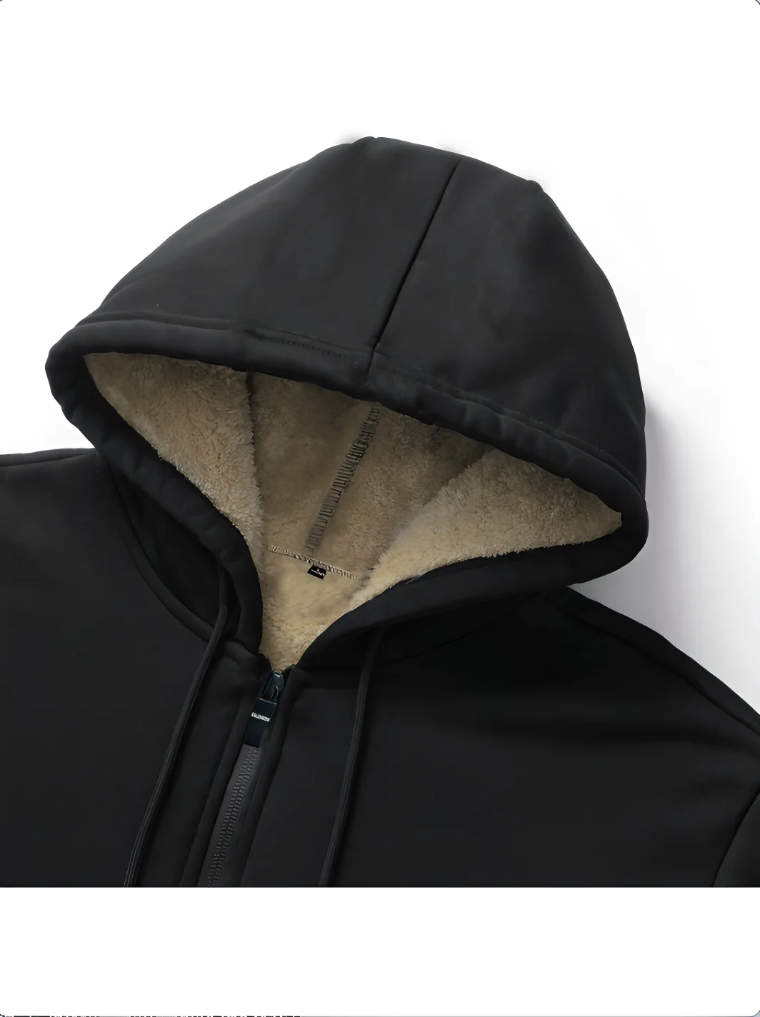 Warm Fleece Solid Hooded Winter Hooded Sweatshirt Jacket, Men's Casual Stretch Zip Up Jacket Coat For Fall Winter Fleece cardiga