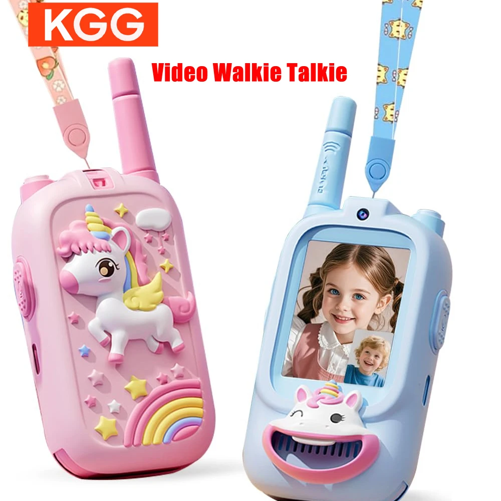 

Милая детская видео рация, 2-дюймовый HD-экран, видеочат, USB-C, перезаряжаемый HD-вызов в один клик, домофон, подарки для детей, мальчиков и девочек