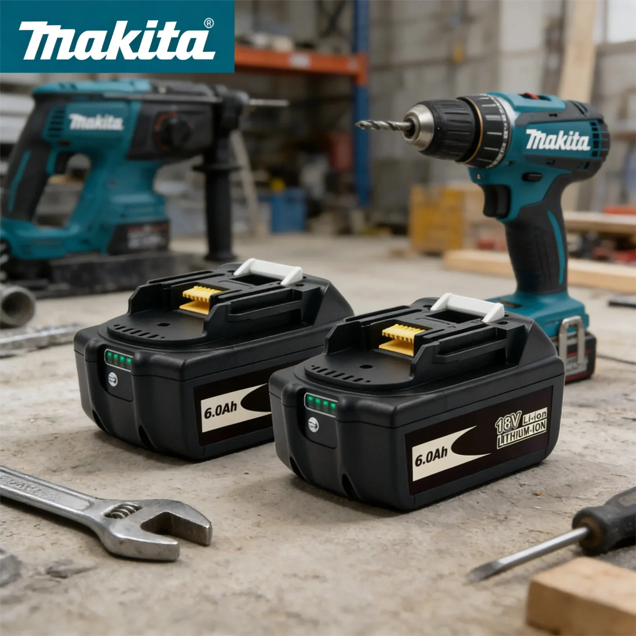 

Аккумулятор Makita 18В 6000мАч для электроинструментов, литий-ионный, с LED-индикатором, замена LXT BL1860B BL1860 BL1850