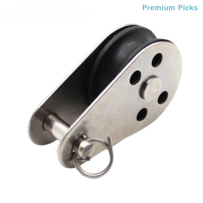 portableDurable Stainless Steel Pulley Single Lashing Eye Nylon Sheave Fits 2-8mm Rope for DIY Home Improvement Projects