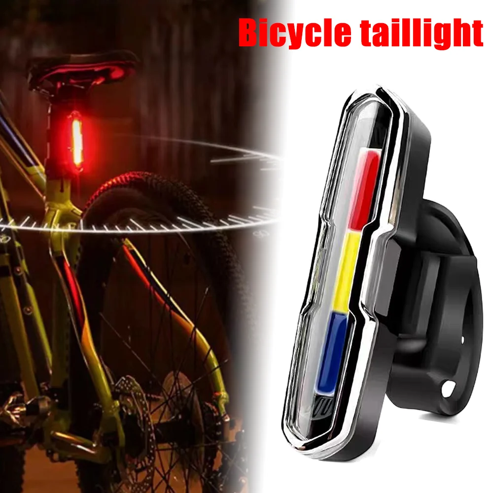 

Bicycle High Brightness COB Taillight Outdoor Cycling Safety Warning Light USB Rechargeable Waterproof Three Colors Strobe
