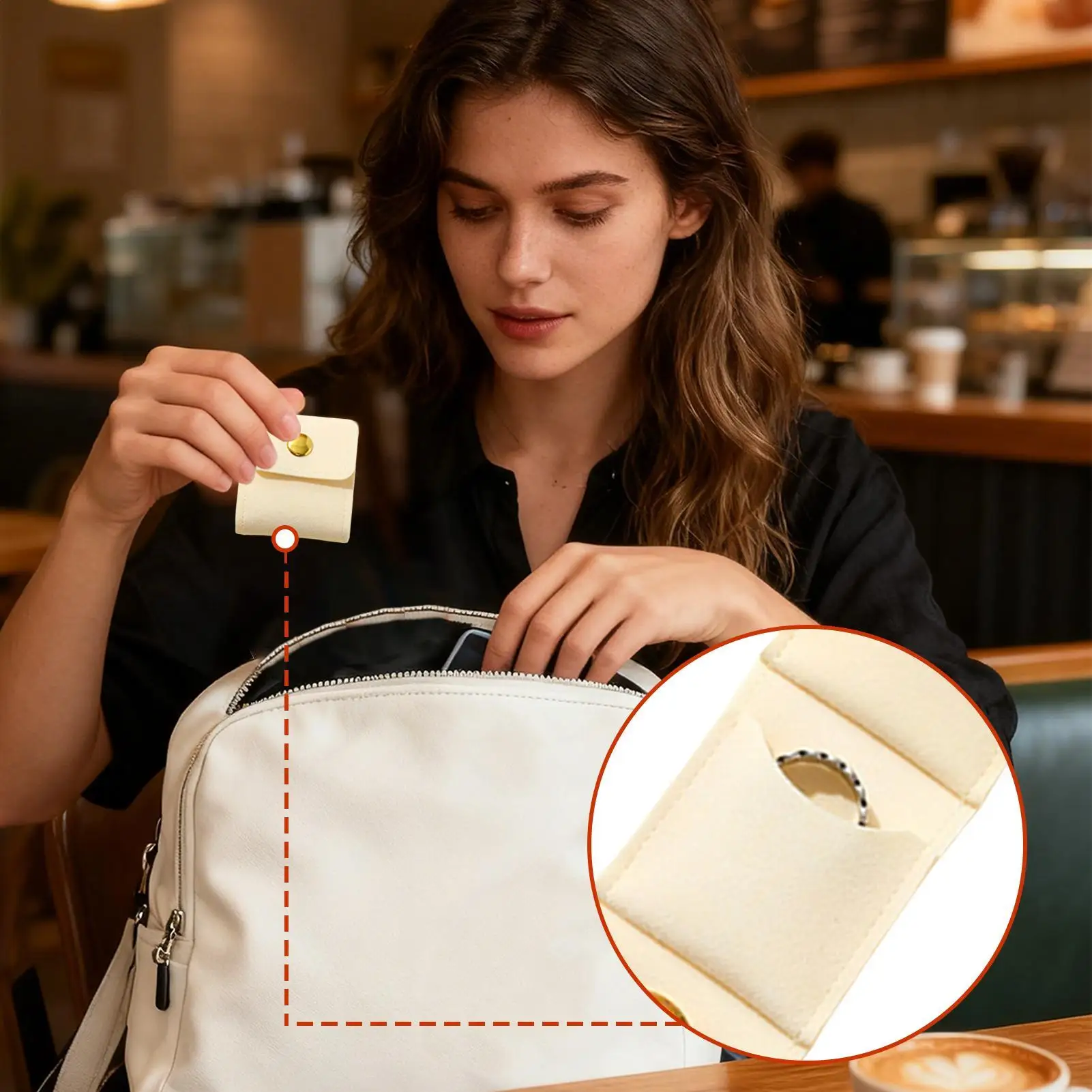 

Portable Mini Jewelry Organizer Bag with Multiple Compartments for Rings Necklaces Earrings Travel Storage Case