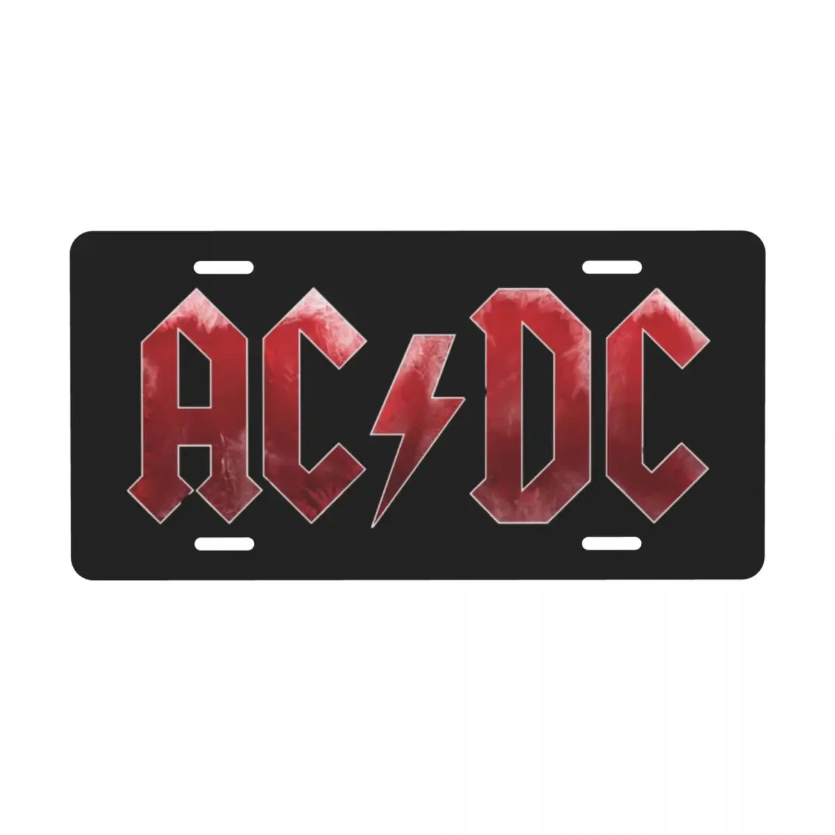 

Red AC DC Logo License Plate Cover Heavy Metal Band Music Aluminum Metal Novelty Car Front License Plate Vanity Tag 12x6 Inch