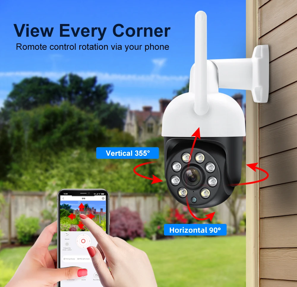 MISECU Wifi IP Camera 4MP Security Surveillance Camera Full Color Night Vision Human Detection IP66 Waterproof Support Onvif