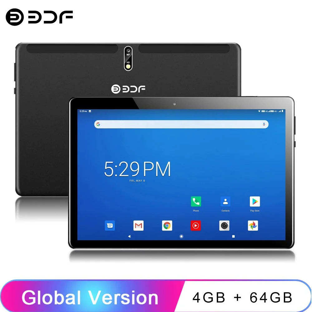 Tablet PC Android 11, Octa Core, 4GB de RAM, 64GB ROM, câmeras duplas, Dual SIM, chamada telefônica 3G, WiFi, Google, novo, 10.1 Polegada, 5000mAh