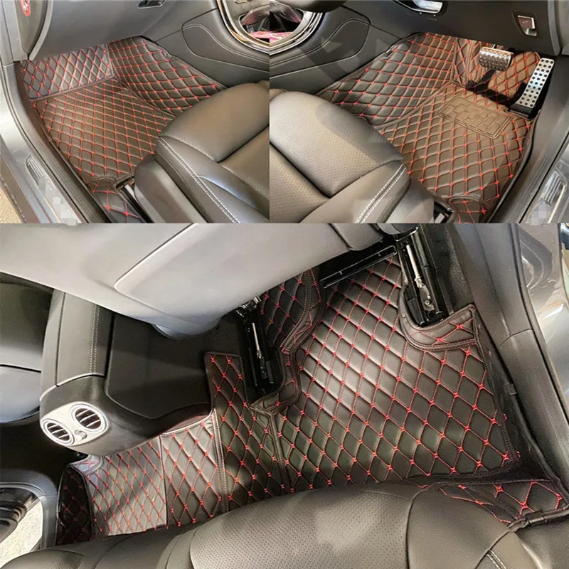 Custom special car floor mats + trunk mat for Right Hand Drive Mitsubishi Delica D5 7 8 seats 2019-2007 waterproof carpets rugs