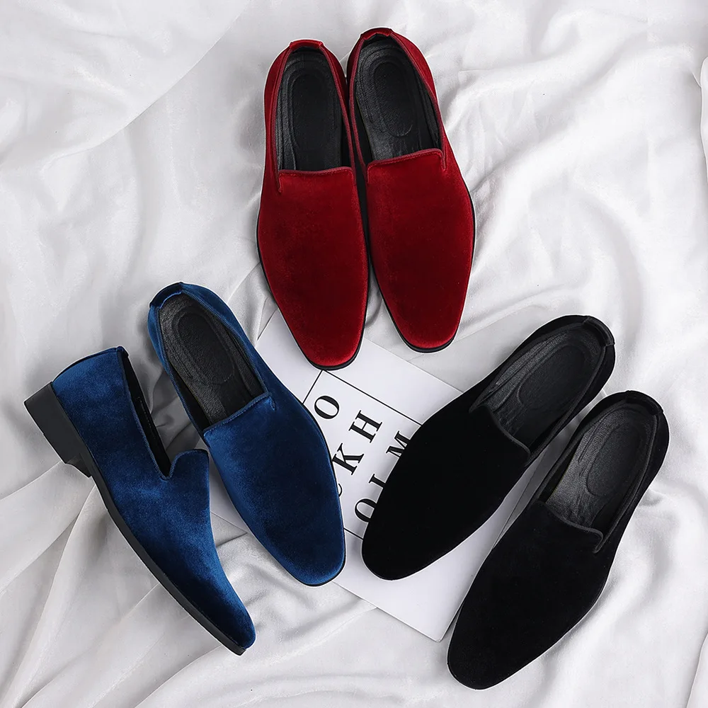 

Men Wedding Shoes Velvet one-foot shoes are versatile durable casual for all seasons Party Shoes A25