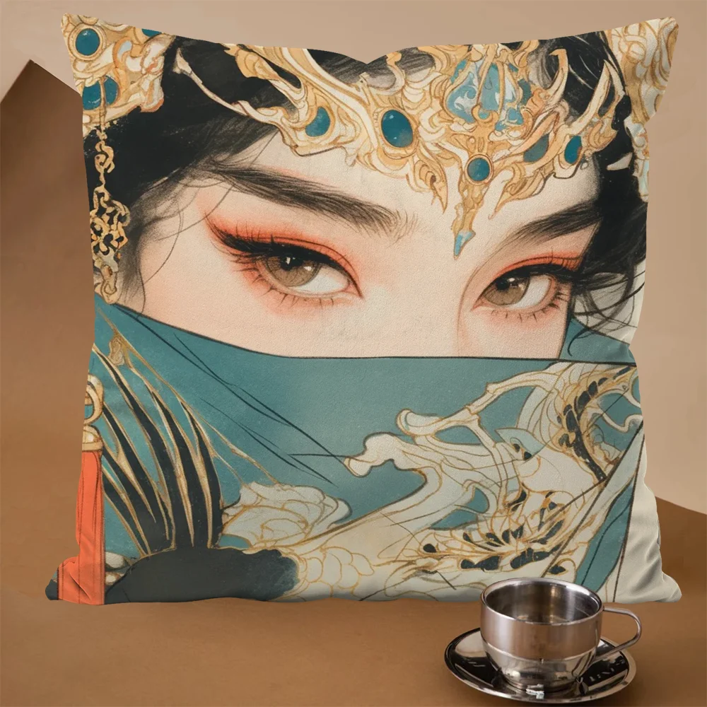 

Home and Decoration Cushions Facial Makeup Girl Decorative Pillows for Sofa Elegant Room Cushions Covers Pillow Cover Cushion