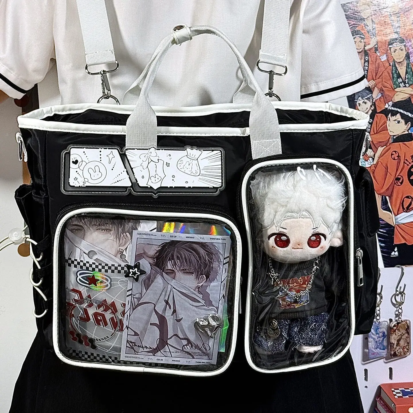 اليابانية لطيف فتاة Ulzzang Ita حقيبة التنقل اليومي حقيبة مدرسية على ظهره المألوف Y2K حقيبة كتف دمى حقيبة حقائب للنساء