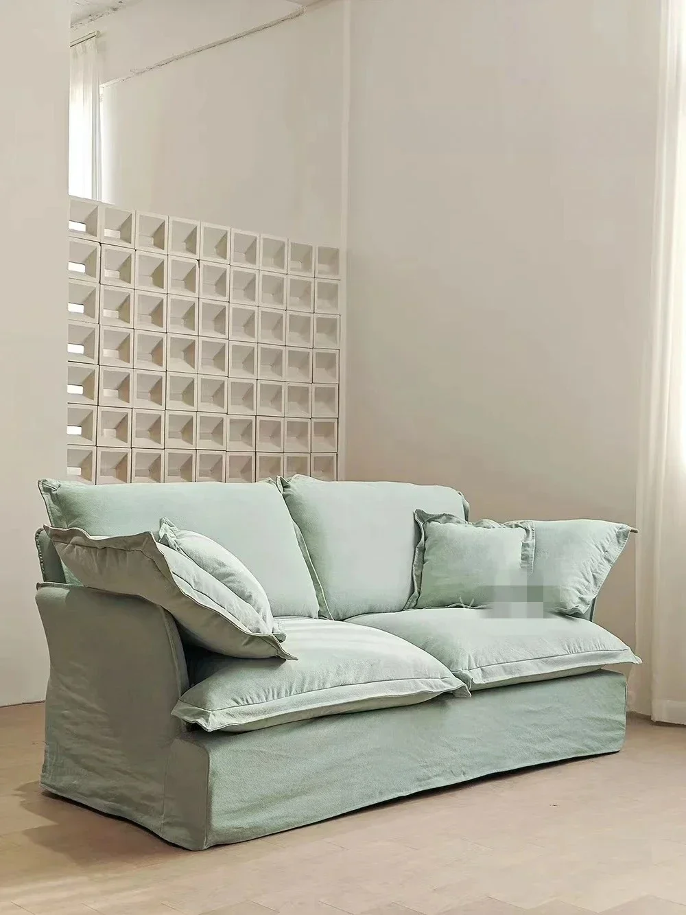 Y1  Removable Washable Living Room Apartment Bed Breakfast down Cotton Linen Velvet Single Retro Sofa