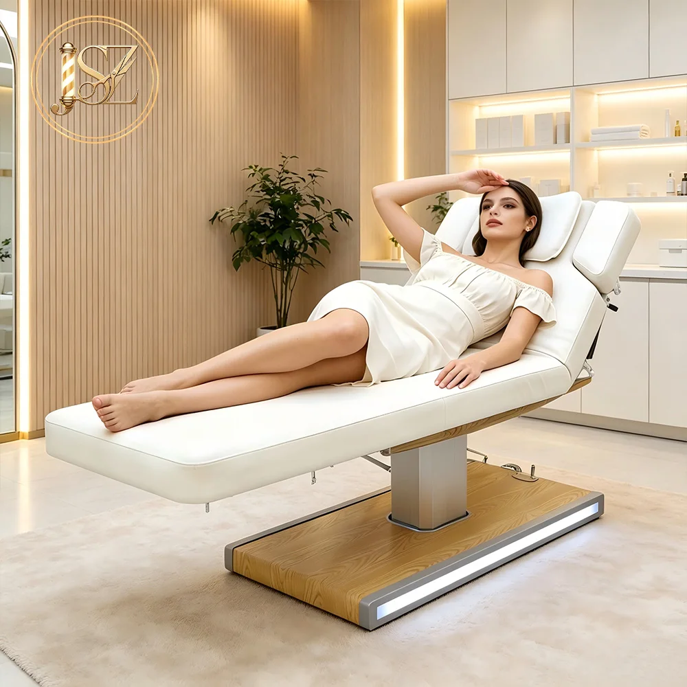 Modern Luxury Esthetician Treatment Bed 3 Motor Electric Lifting Salon Massage Bed