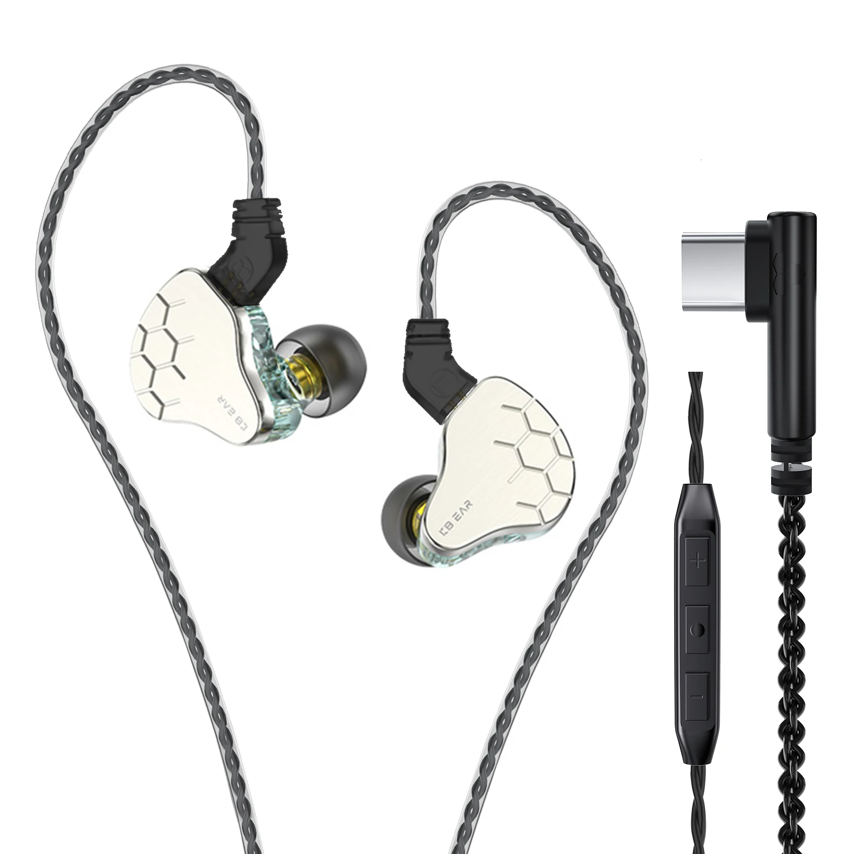 KBEAR Lark Hybrid 1DD+1BA Driver KS1 Headset HiFI Earphone Cable Headphone Music Sport In Ear Monitor Wired Headset Earbuds IEMs