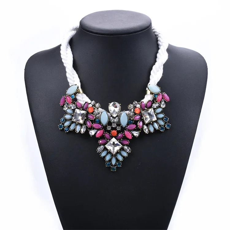 Luxury big name, super flash crystal diamond gemstone short pearl collarbone necklace exaggerated women's fashion spot