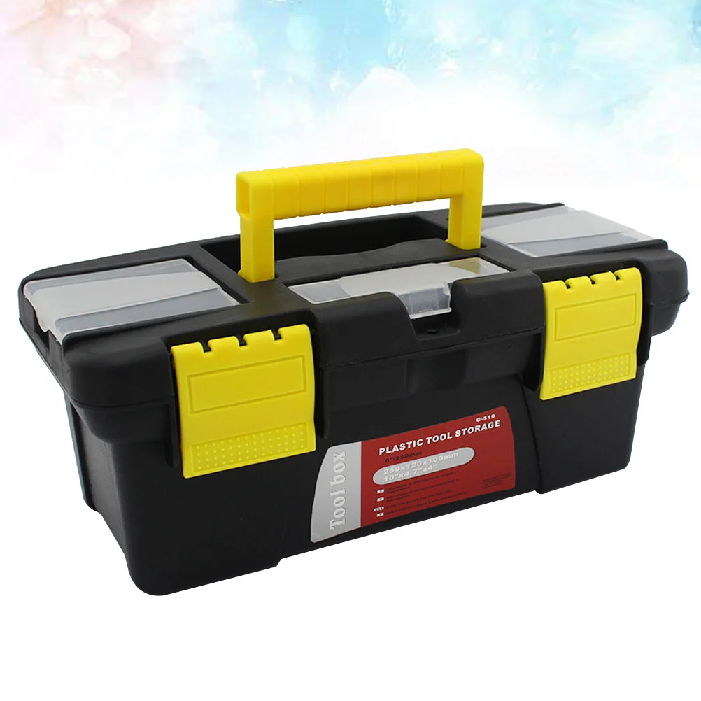 Caja de herramientas multifuncional con mango ergonómico, estuche de almacenamiento de herramientas portátil, bandeja de mano con hebilla de gran tamaño, 1 ud.