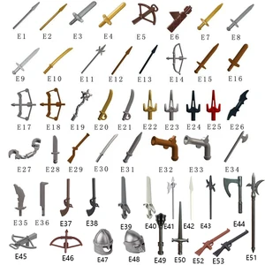 Moc askeri silahlar ortaçağ yapı taşları, parçaları kale şövalyeleri, bir asker kılıç, yay canavar kask, mızrak, model tuğla erkek çocuk oyuncakları 8 en çok satan, mızrak, tatica-no. 1
