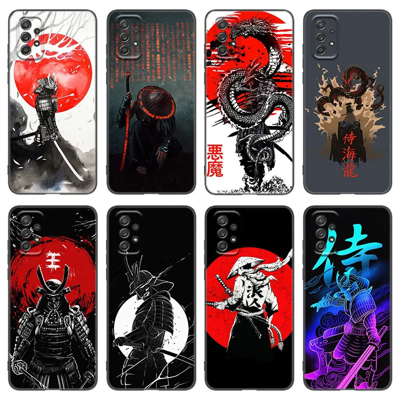 Japanese Samurai Art Phone Case For Samsung Galaxy A13 A22 A32 4G A53 A73 5G A21 A30 A50 A52 S A12 A23 A31 A33 A51 A70 A71 A72