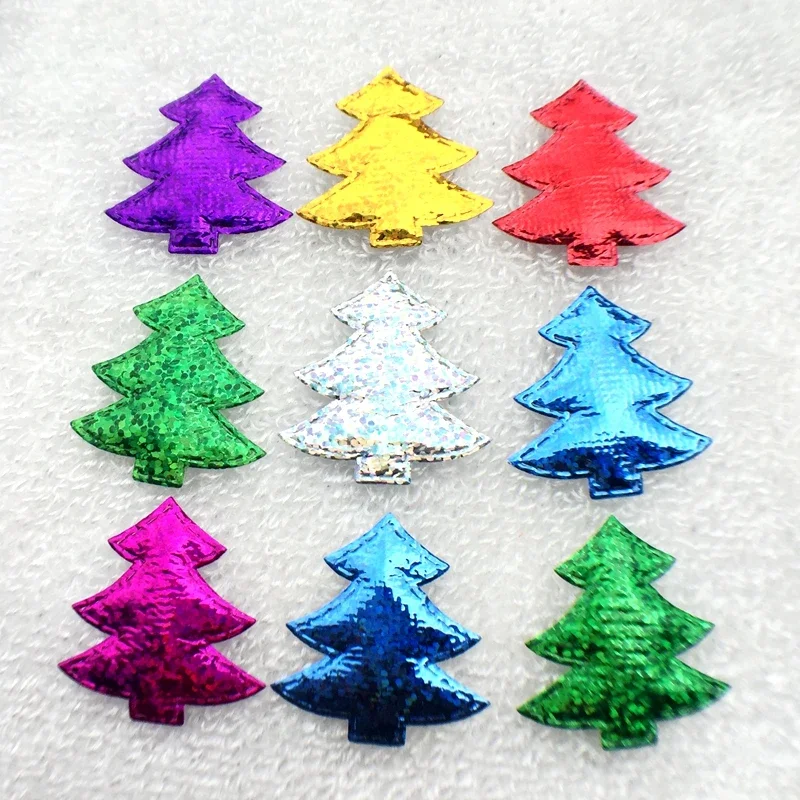 80PCS/lot 32*34mm Cloth Sequins patches  icon Christmas tree Appliques riverdale qatar uae -C52A