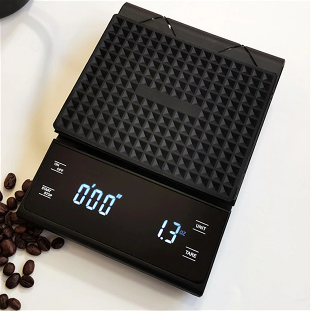 Digital Coffee Scale with Timer Electronic Kitchen Scale Smart Precision  3KG/0.1g Household Food Scale Weighig Balance Tools