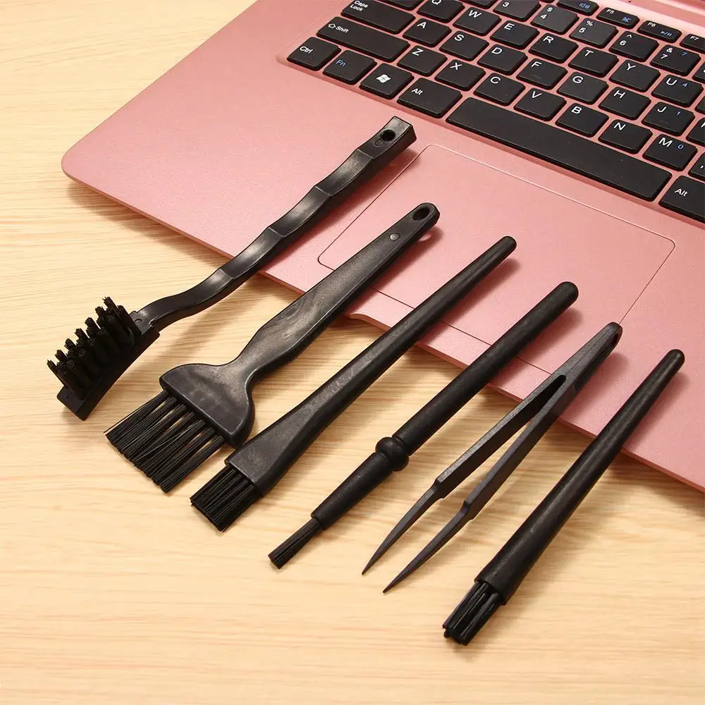 

Nylon Temperature Resistant For Laptop Dust remove Plastic Handle 6 in 1 Computer Cleaners Anti Static Keyboard Brush Kit
