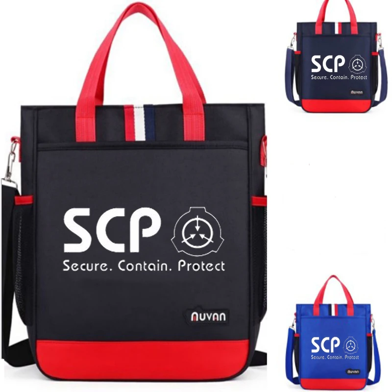 Student Canvas School Backpack SCP Foundation Cosplay Halloween Multifunction Shoulder Tote Shopping Bag Nylon Waterproof