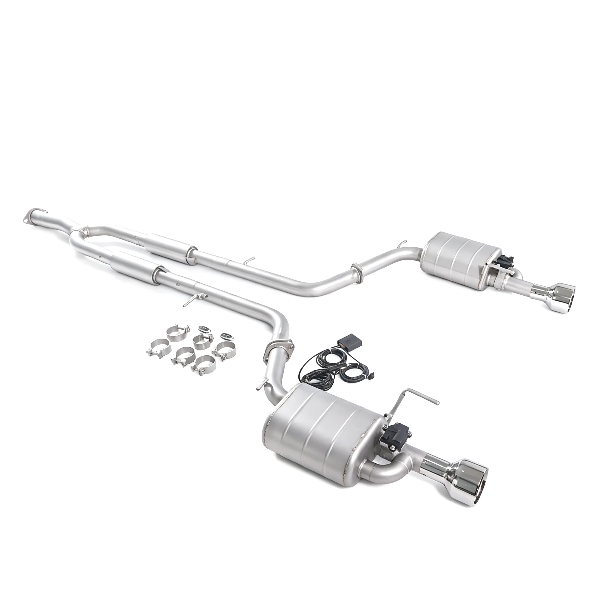 Exhaust Pipe for 2017 Infiniti Q70L with 2.5L Two drums with two valves Exhaust pipe with valve 304SUS Catback Exhaust System