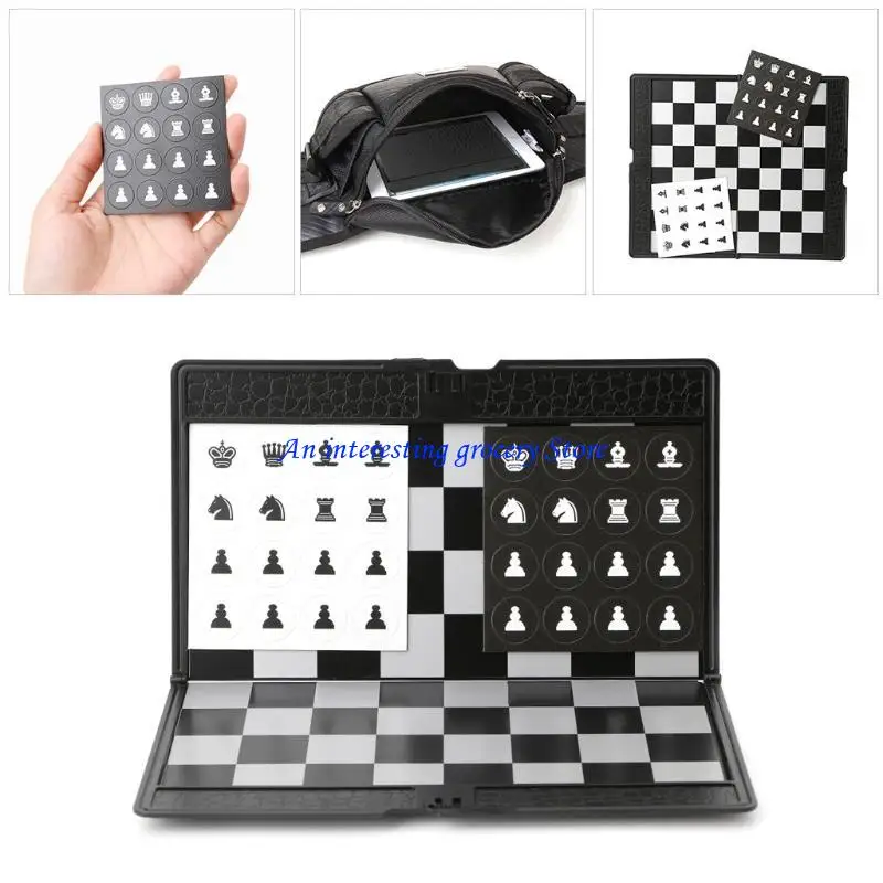 652D Pocket Folding International Chess Set Board Checkers Plane