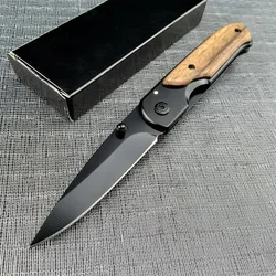 BM DA44 Pocket Folding Knife 5Cr13Mov Blade Wood Handle Outdoor Hunting Self Defense Camping Knives Easy To Carry Tool