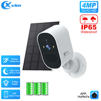 XVIM 4MP Solar Security Camera Wireless WiFi 4MP Solar Battery Powered Camera HD Home Surveillance Protection