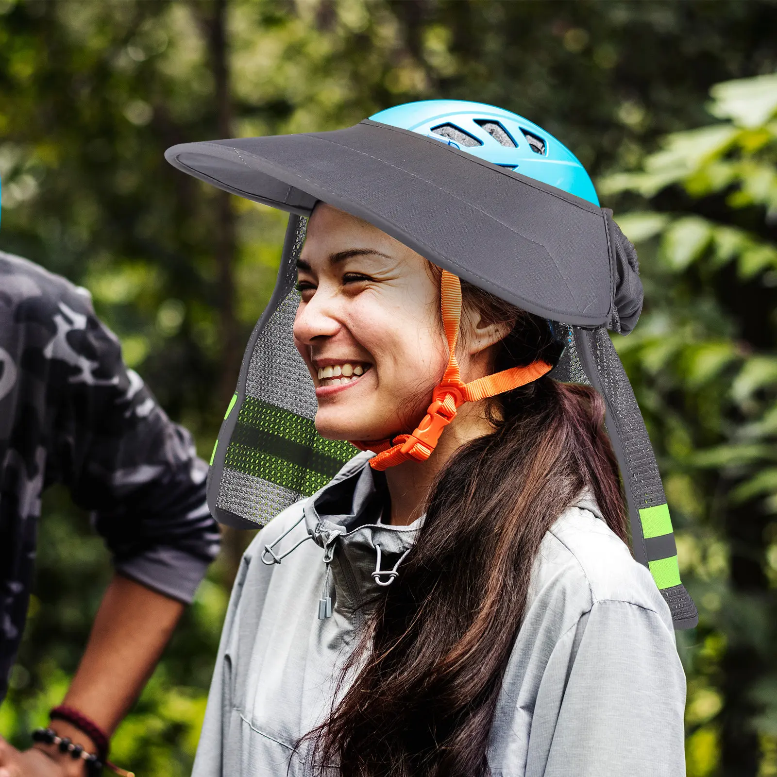 

Защитный солнцезащитный козырек с широкими полями, дышащий, складной, сетчатый, для каски, для работы на открытом воздухе