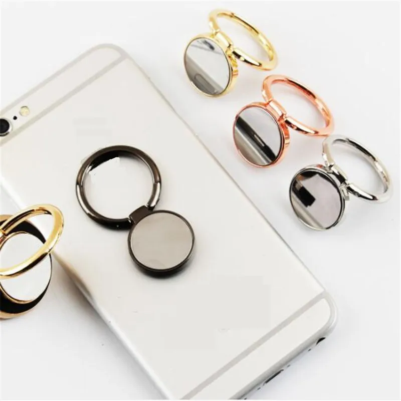 

90 Degree Metal Finger Ring Circle Mirror Smartphone Stand Holder Mobile Phone Holder Stand For iPhone Xiaomi All Phone#