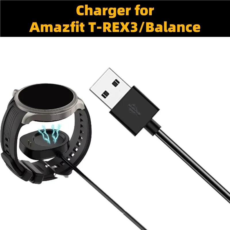Carregador para Amazfit Balance A2286 / Balance 2 A2429 / T-Rex 3, Base de Carregamento para Smartwatch, Cabo Magnético