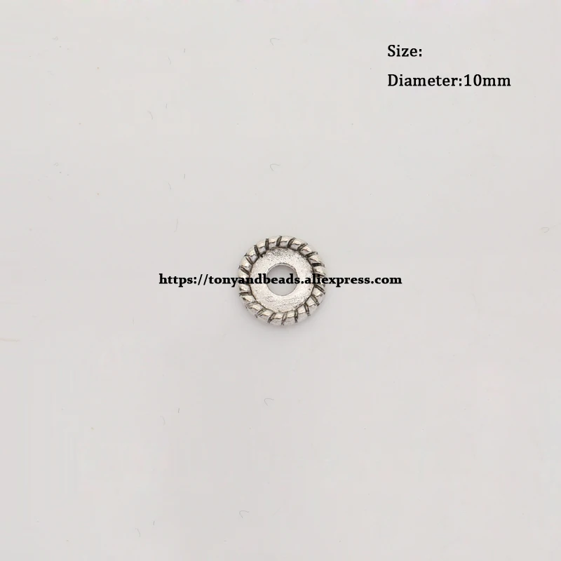(50Pcs / Lot !) 21 Styles Zinc Alloy Tibetan Silver European Charm Connector Crimp End Beads Size 6mm HA8606B