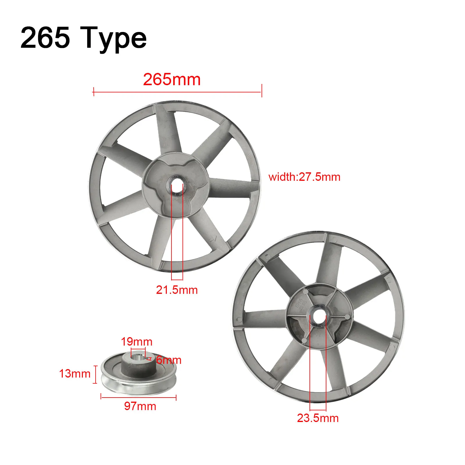 

AType Triangle Belt Flywheel and Motor Pulleys Tailored for Efficient Use in For Air Compressors; Standardized at 265mm Diameter