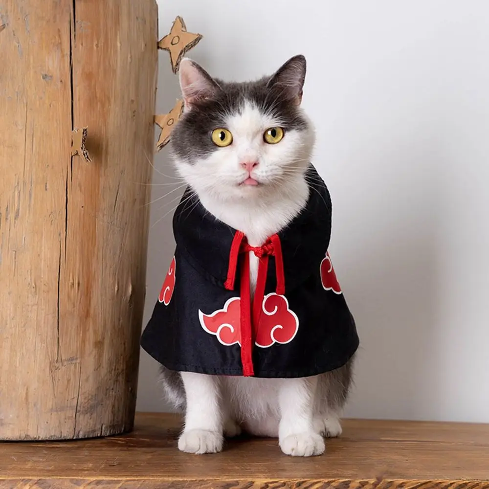 Pet Clothes Akatsuki Cat Cloak Halloween Dog Cape Leisure Tops Teddy Bear Puppy Cosplay Costume Dress Cape