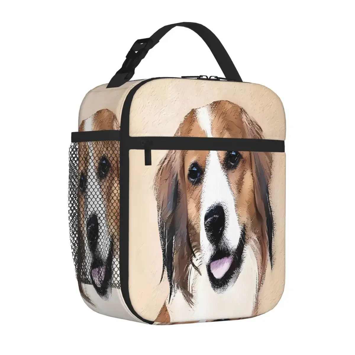Bestselling Nederlandse Kooikerhondje Painting Dog Art Stitched Detail Sports Lunch Bag School Field Trip  Lunch Bag