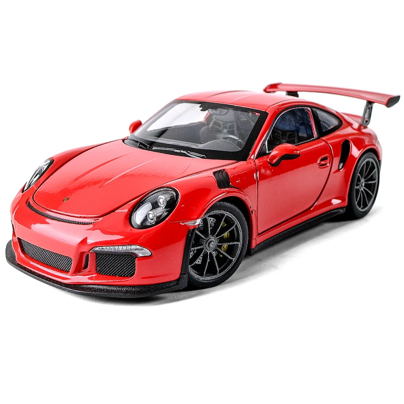 welly 1:24  Porsche 911 GT3 RS red car  alloy car model simulation car decoration collection gift toy Die casting model boy toy