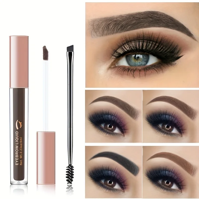 Long-Lasting Eyebrow Tint with Waterproof Gel and Brush - Enhance Your Brows with Black and Coffee Colors