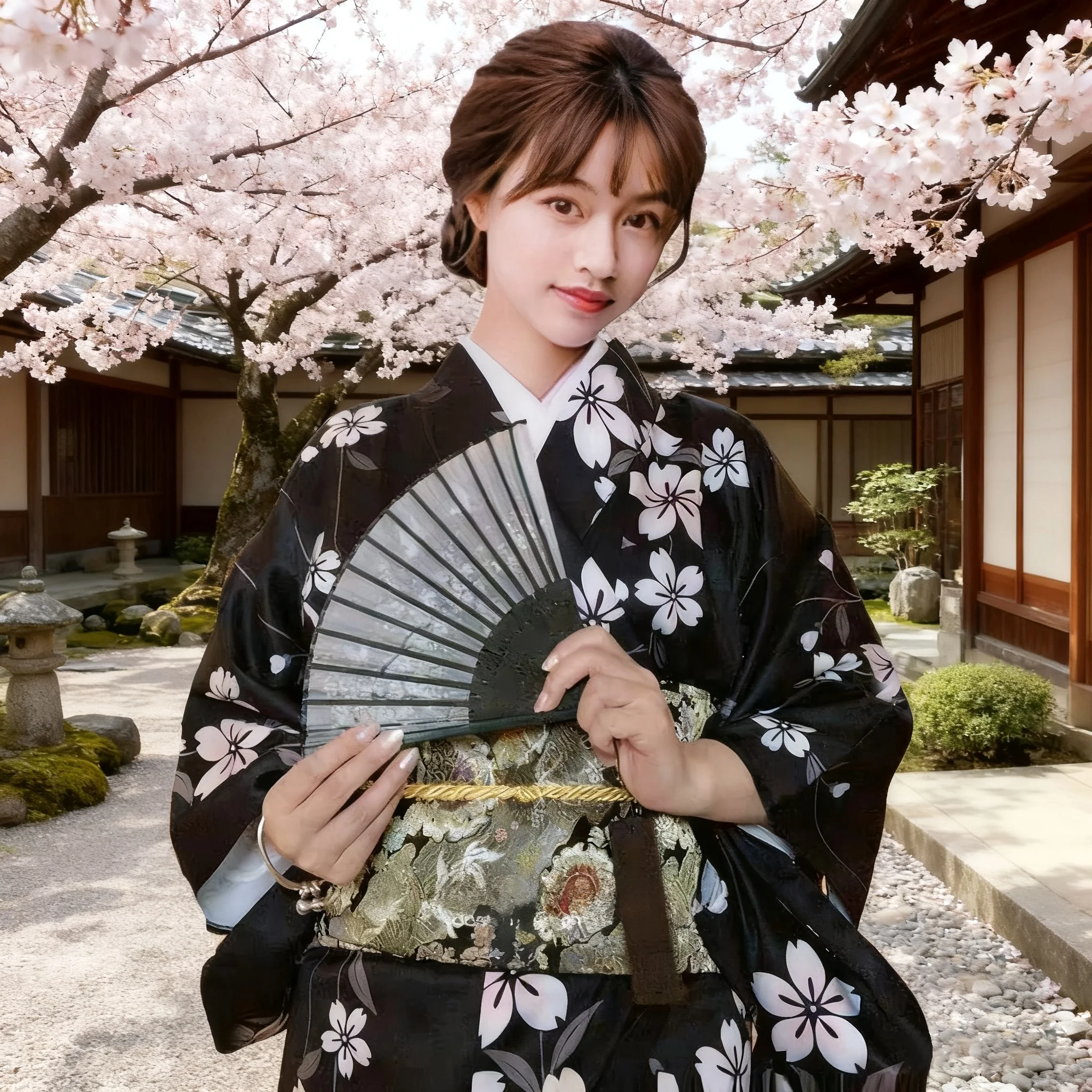 

Bla Kimono Photoaphy Costume Sakura Sle Japanese Photoaphy Improved Kimono Photoaphy Studio Photo oot Outfit