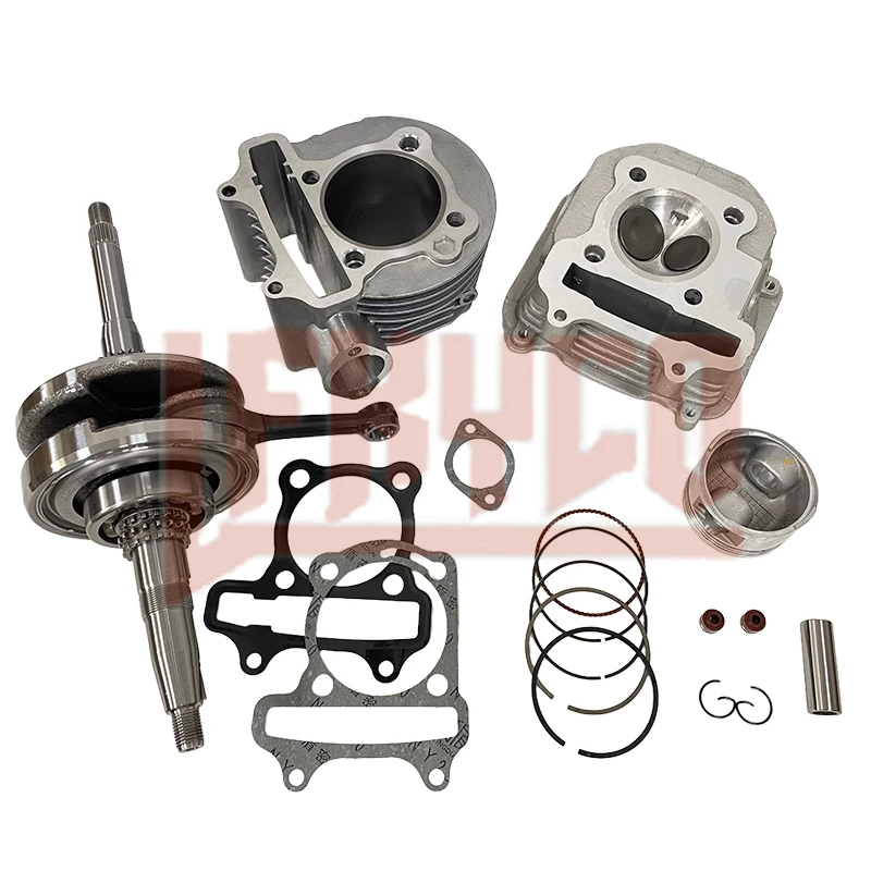 Motorcycle GY6 150cc 57.4mm Scooter Engine Rebuild Kit Cylinder Head Crankshaft Kit For 157QMJ 152QMI Go Kart ATV Taotao Moped