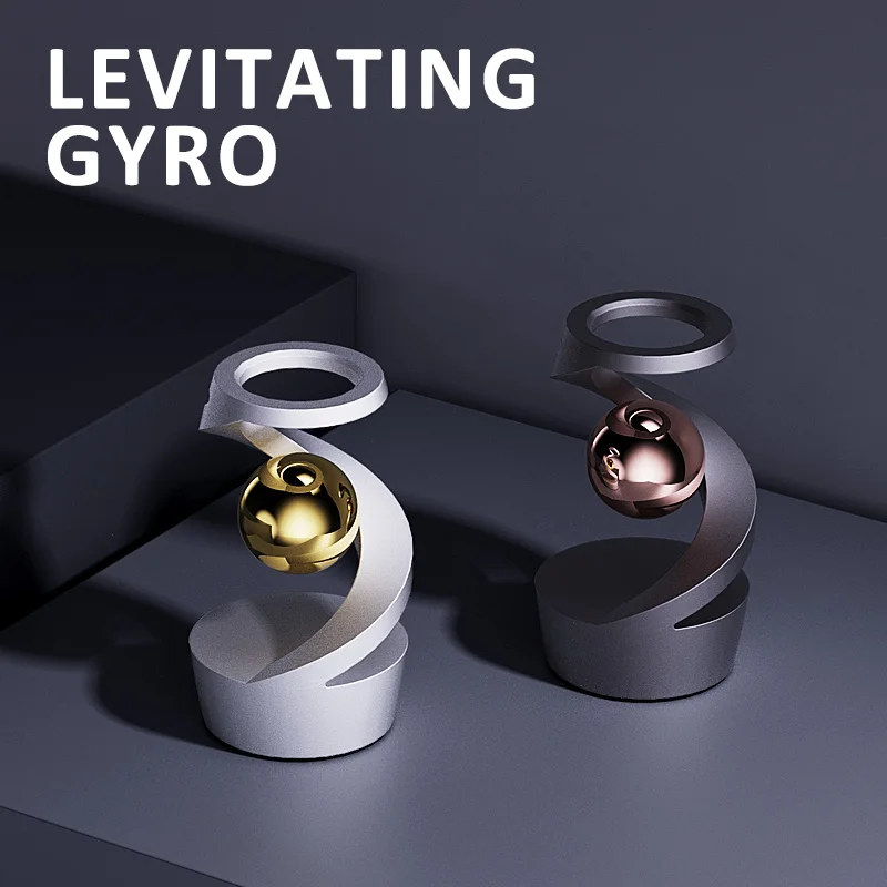 fidget toys Metal Tabletop Floating Gyro Gravity Defying Kinetic Desk Toy Suspended Gyroscope Fidget Spinners for Adults Kids