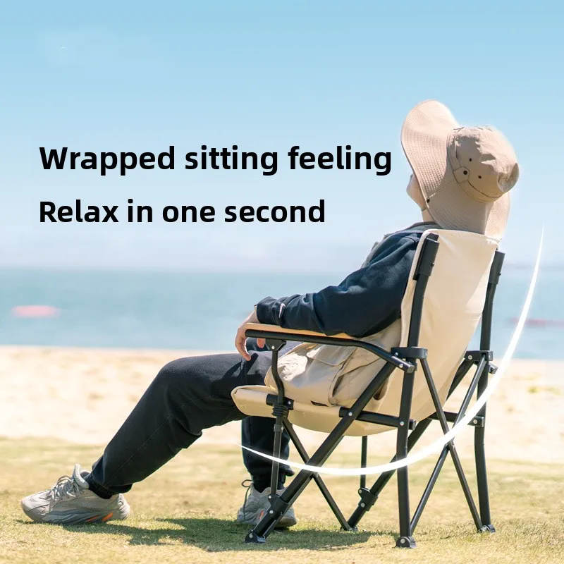 

Foldable Beech Armrest Seal Chair | Outdoor Picnic Camping Fishing Chair with Backrest | Art Student/Director Beach Chair for