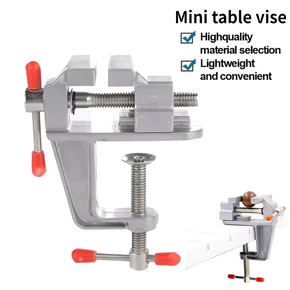 360 °   Mini torno de bancada rotativo portátil, alumínio, miniatura, pequenas joalheiros, hobby, braçadeira de mesa, trava giratória, ferramenta de reparo diy