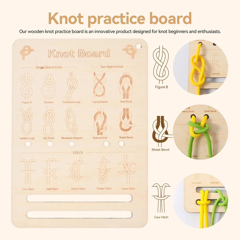 Baby Threading Toy Wooden Lacing Boards Children's Finger Dexterity Training Toys Rope-tying Knot Learning Toy Children's Gift